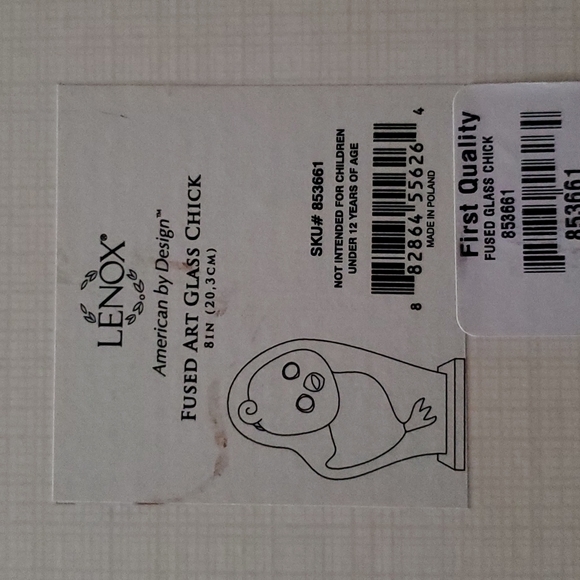 Lenox Fused Glass Chick Art (NWT) - Picture 9 of 9